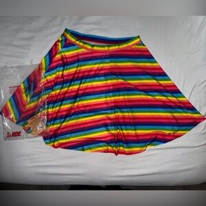 HDE Women's Rainbow Striped A-Line Skirt *NWT*